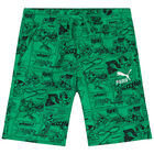 Boys Green Logo Shorts, 1, hi-res