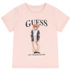 Girls Pink Teddy Bear Logo T-Shirt, 3, hi-res