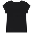  تيشيرت بشعار تيدي باللون الأسود للبنات, 1, hi-res