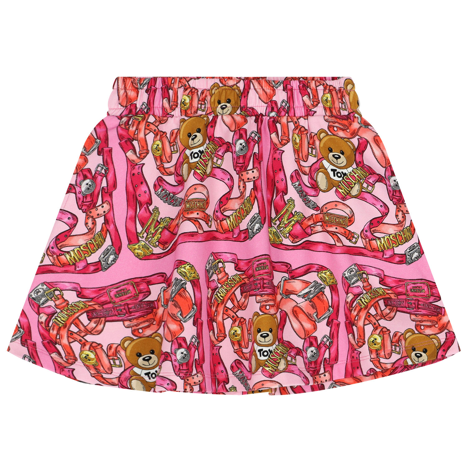 Girls Pink Teddy Bear Logo Skirt, 1, hi-res image number null