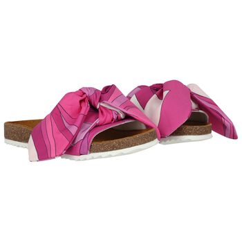 Girls Pink & Purple Bow Sliders