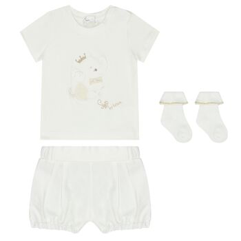 Ivory Elephant Baby Shorts Gift Set