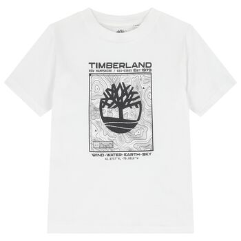 تيشيرت بالشعار باللون الأبيض للأولاد