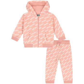 Younger Girls Pink Logo Tracksuit