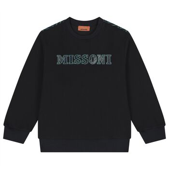 Boys Black Zig Zag Logo Sweatshirt