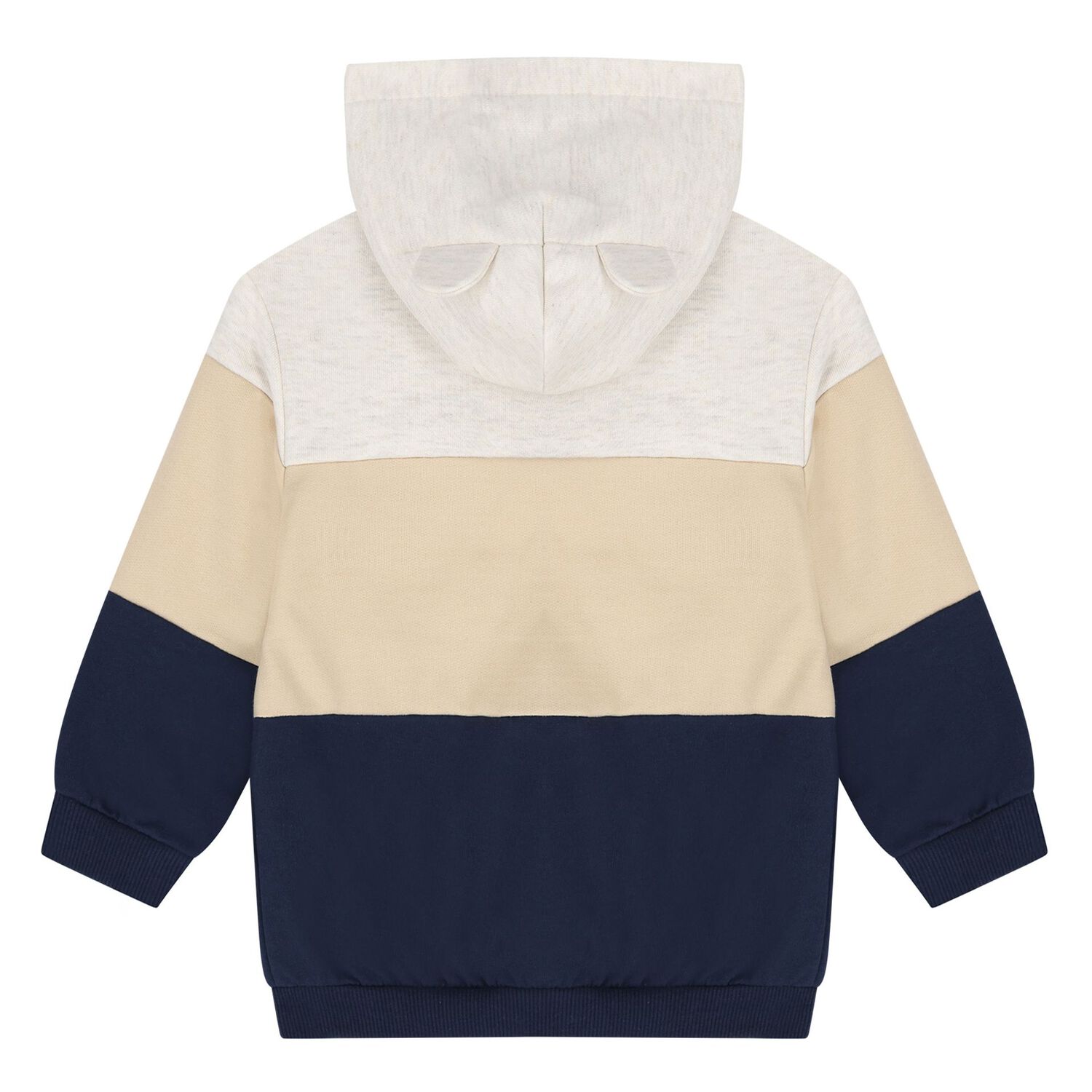 Younger Boys Beige, Grey & Navy Blue 3-Piece Tracksuit, 4, hi-res