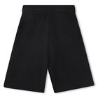 Boys Black Logo Shorts, 1, hi-res