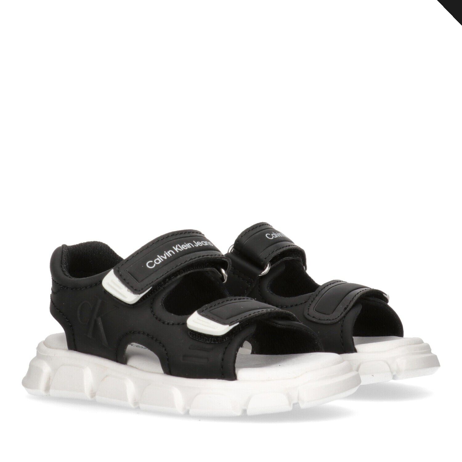 Calvin klein black and white sandals deals