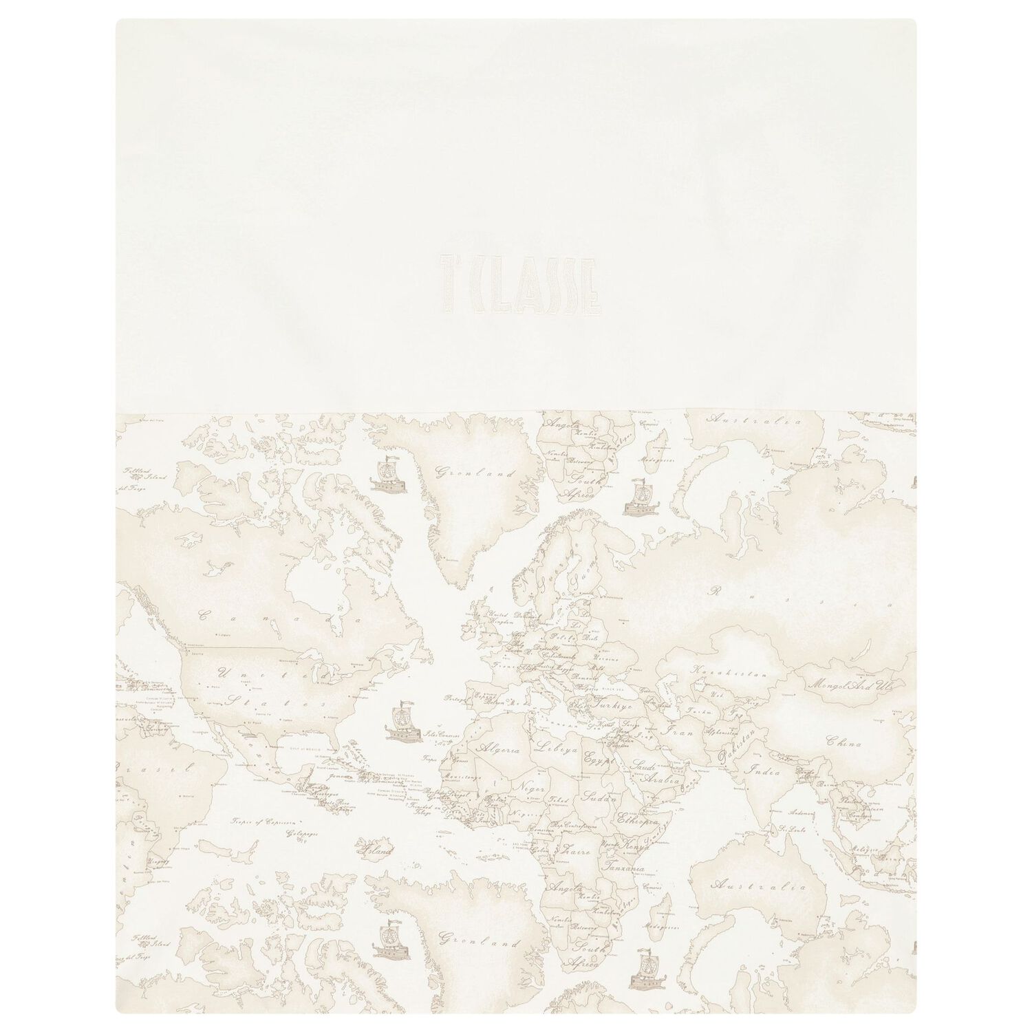 طقم هدايا أفرول بطبعة خريطة باللون العاجي  والبيج للأطفال , 4, hi-res image number null