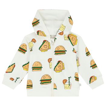 Younger Boys Ivory Sandwich Zip Up Top