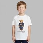 Boys White Polo Bear T-Shirt, 1, hi-res