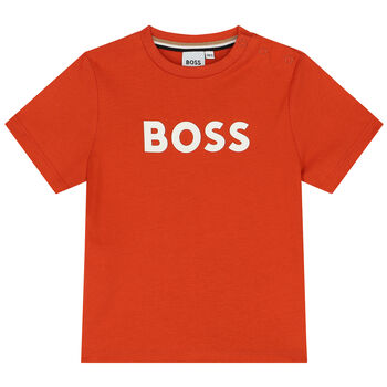 Younger Boys Orange Logo T-Shirt