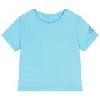 Baby Boys Turquoise & White Dungaree Set, 1, hi-res