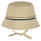 Baby Boys Beige Logo Bucket Hat, 1, hi-res