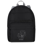 Girls Black Logo Backpack, 1, hi-res