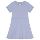 Girls Blue Logo Dress, 2, hi-res