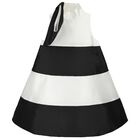 Girls Black & White Bow Dress, 1, hi-res