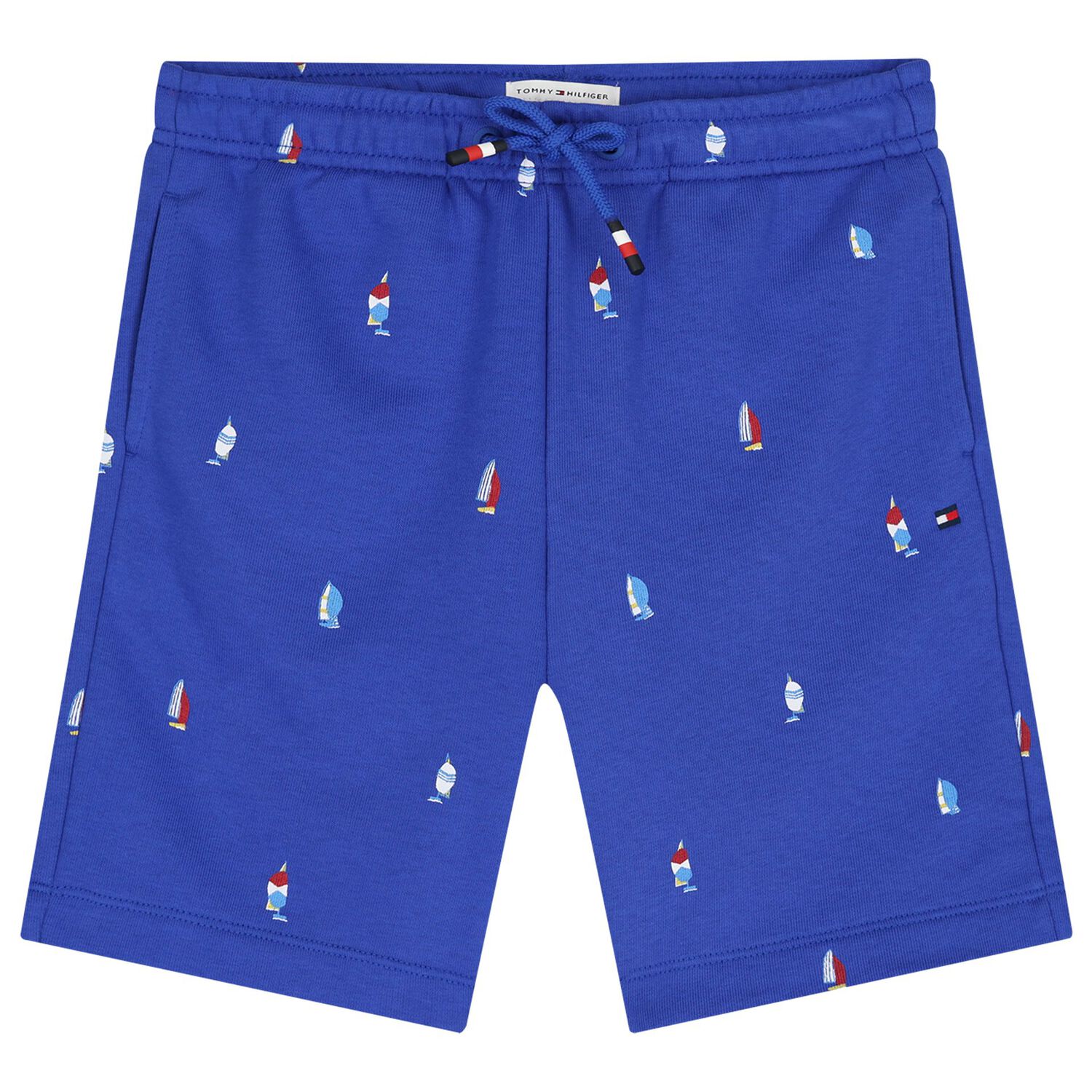 Boys Blue Sailboat Shorts, 1, hi-res