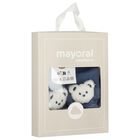 طقم قبعة وقفازات أولاد بطبعة دب  باللون الأزرق , 1, hi-res