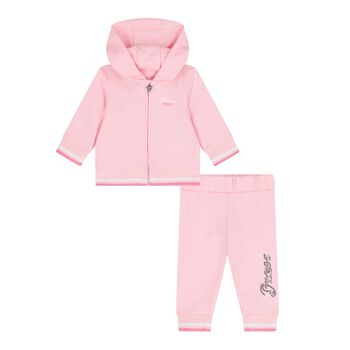 Guess Baby Girls Pink Logo Tracksuit, 1 Baby Girls Pink Logo Tracksuit