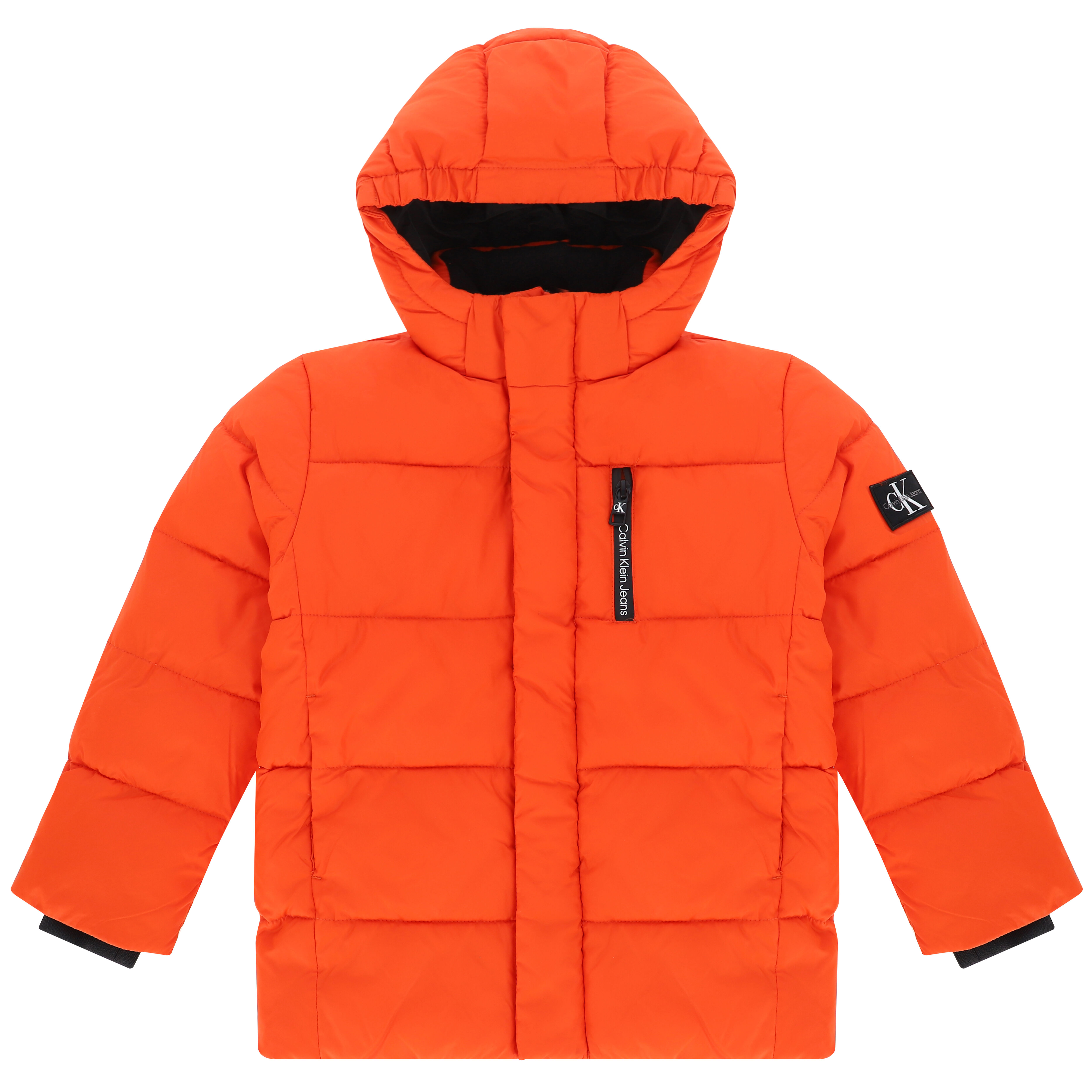 Calvin Klein Boys Orange Logo Padded Puffer Jacket Junior Couture UAE