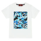 طقم شورت بالشعار باللون الأبيض والأزرق للأولاد, 1, hi-res