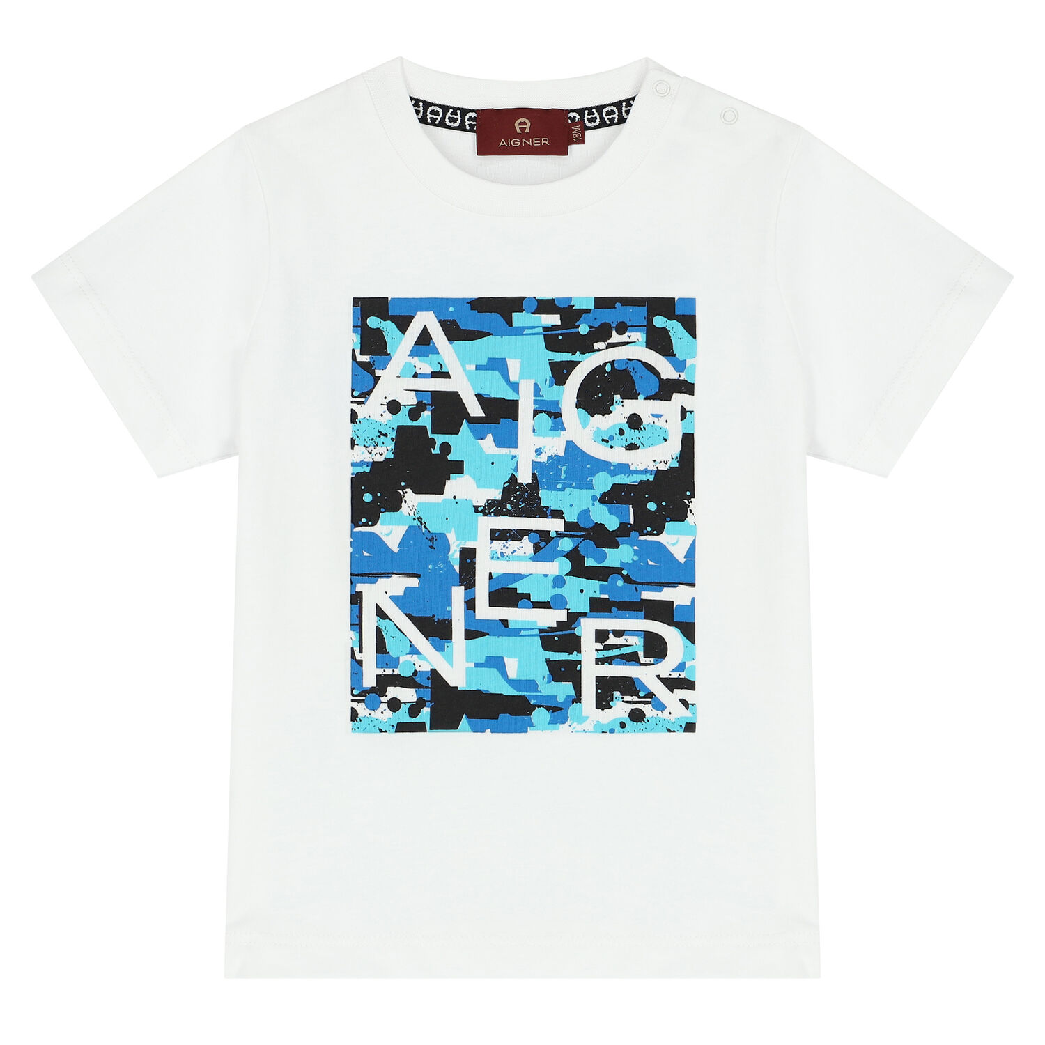 طقم شورت بالشعار باللون الأبيض والأزرق للأولاد, 1, hi-res