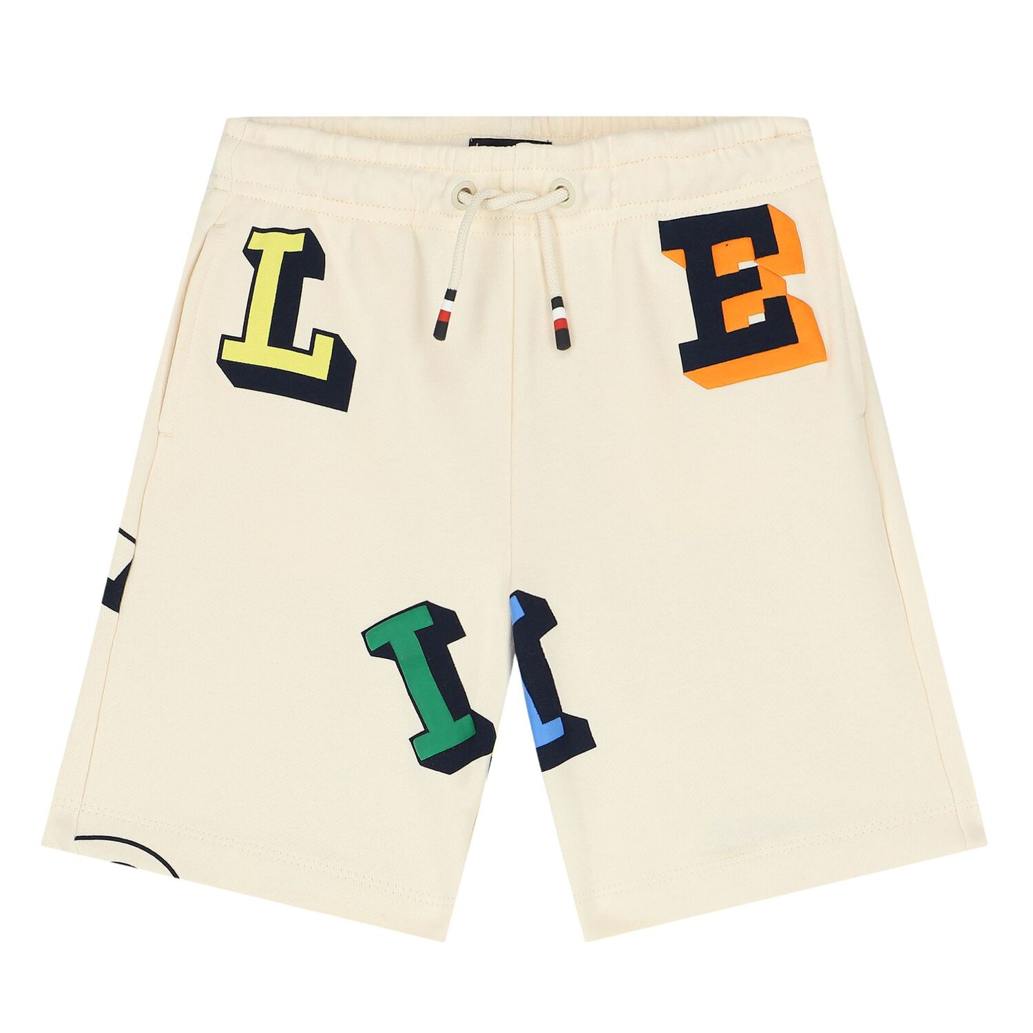 Boys Beige Logo Shorts Set, 1, hi-res image number null