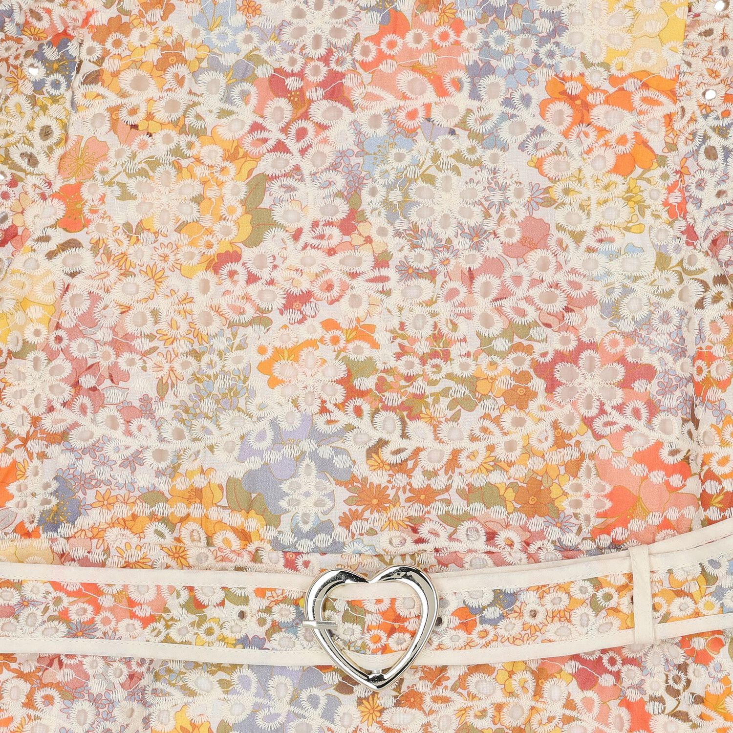 فستان بنات بطبعه الزهور باللون البرتقالى, 1, hi-res