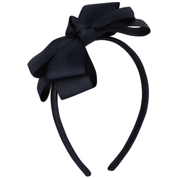 Girls Navy Blue Bow Headband