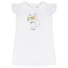 فستان بالشعار بطبعة شوبيت باللون الأبيض, 1, hi-res