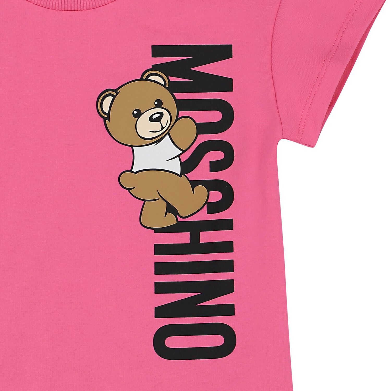 Younger Girls Pink Teddy Bear Logo Dress, 1, hi-res image number null