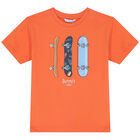 Boys Orange & Navy Skateboard Shorts Set, 2, hi-res