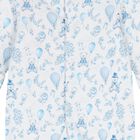 Baby Boys White & Blue Toile de Jouy Babygrow Set, 1, hi-res