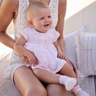 طقم فستان للبنات من الشيفون باللون الوردى , 1, hi-res