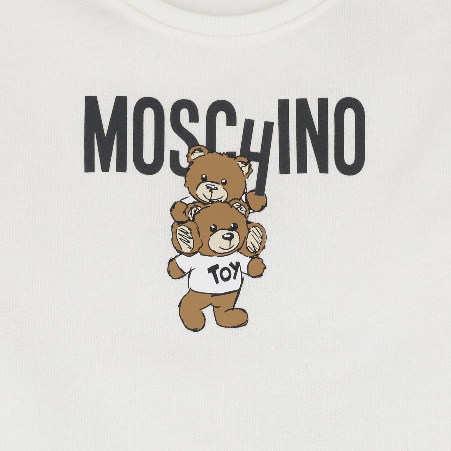 Girls Ivory Teddy Bear Logo Dress, 1, hi-res image number null