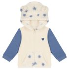 Baby Boys Beige, White & Blue 3 Piece Tracksuit, 1, hi-res