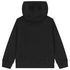 Boys Black Logo Hooded Top, 1, hi-res