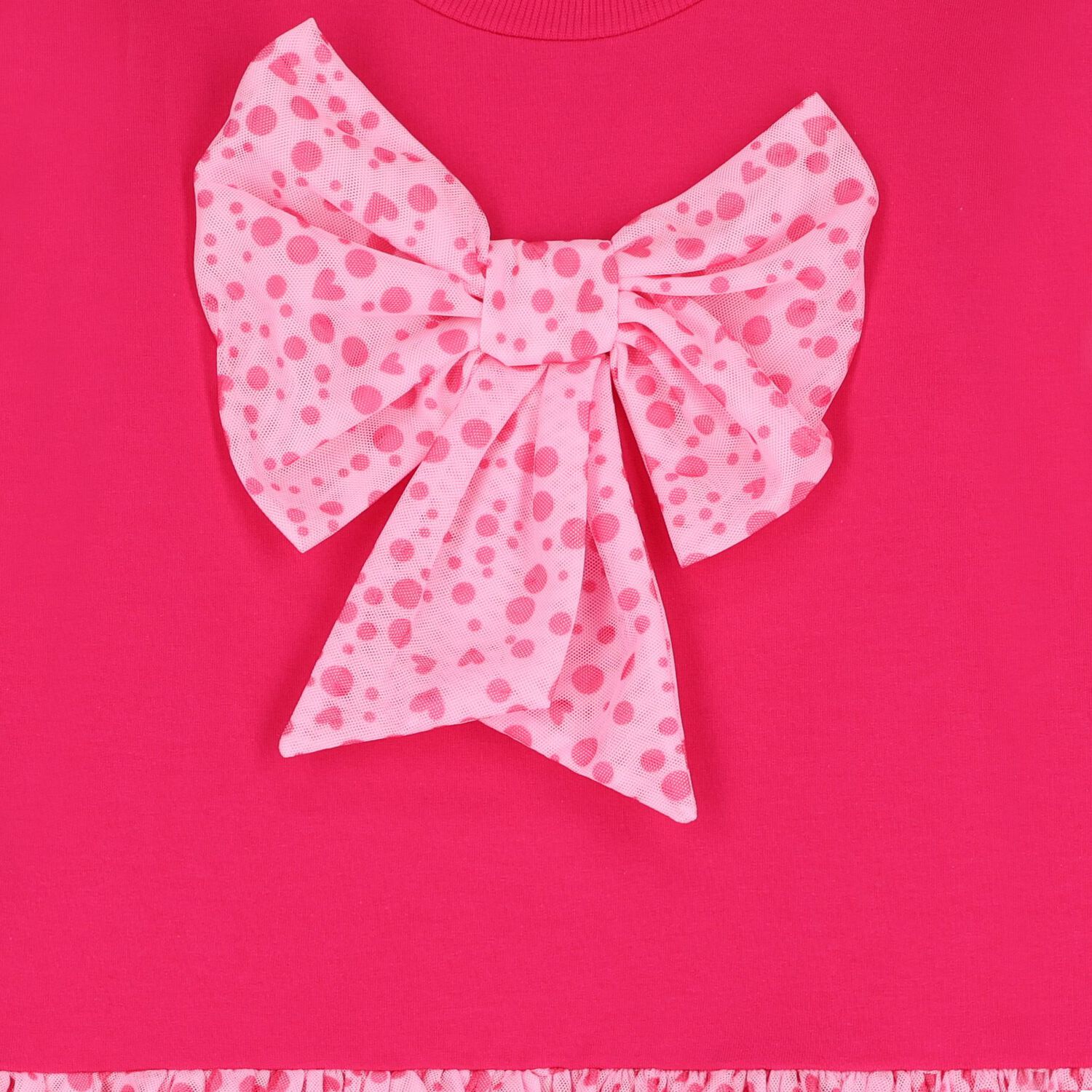 فستان تول منقط باللون الوردي للبنات, 1, hi-res