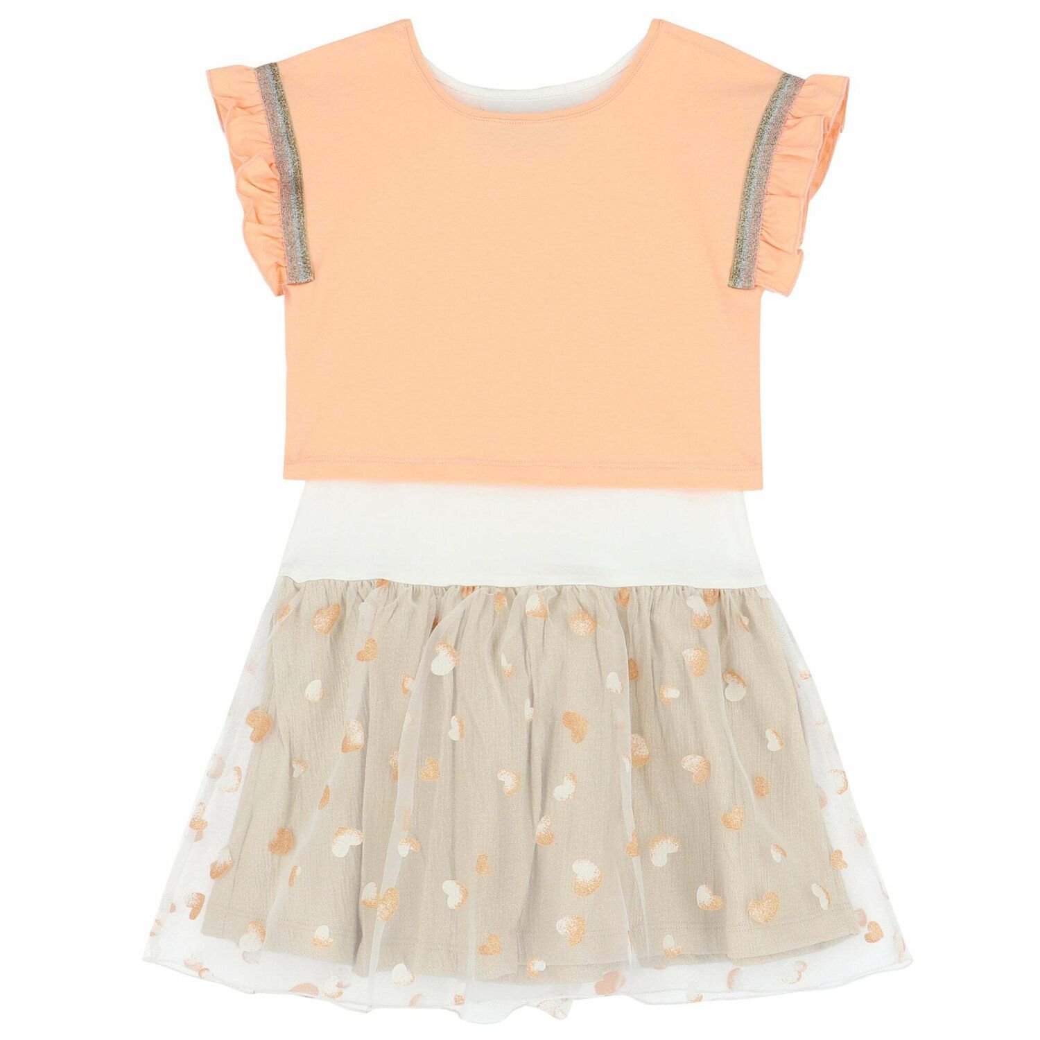 Girls Pink & Gold Logo Dress Set, 1, hi-res