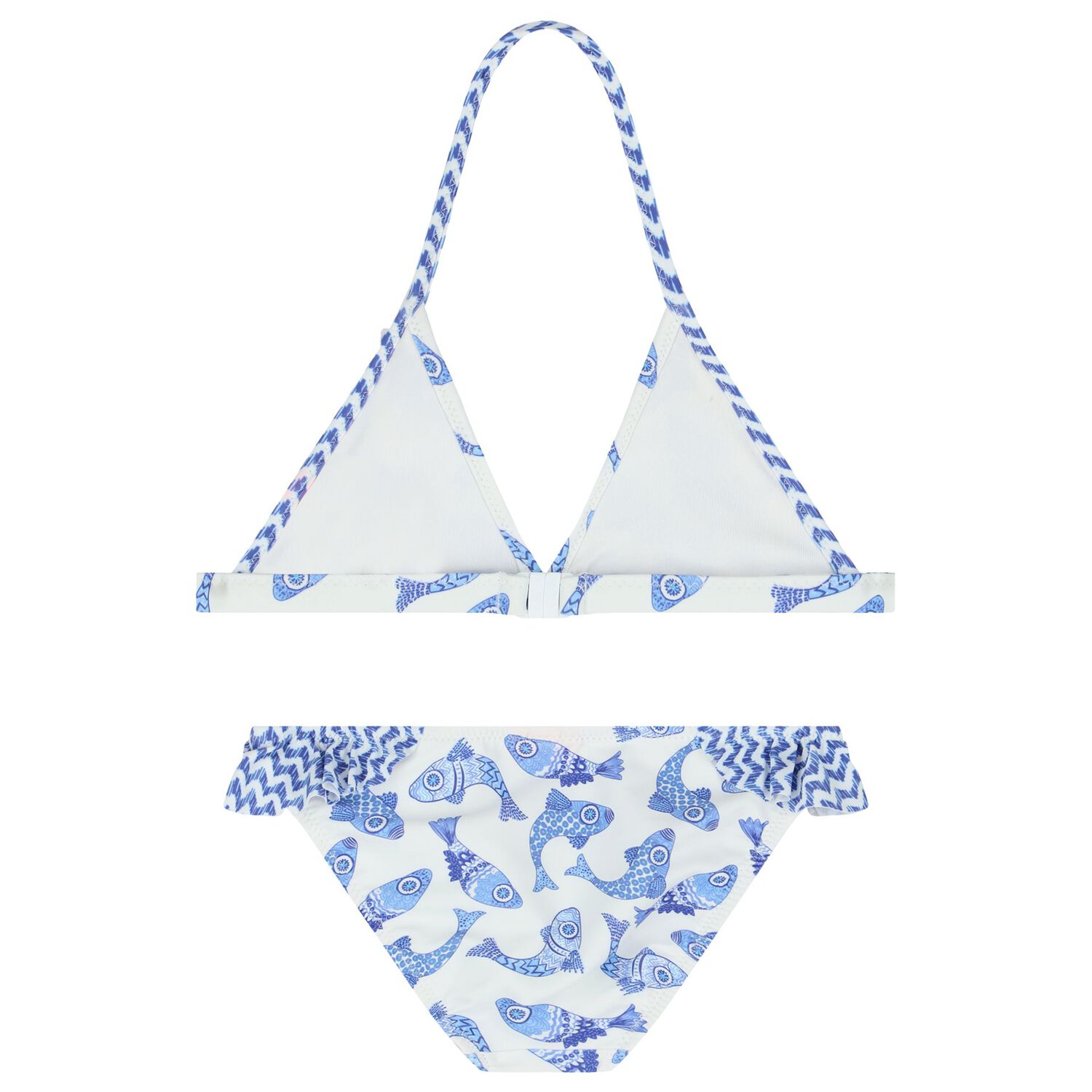 Girls White & Blue Fish Bikini, 1, hi-res image number null