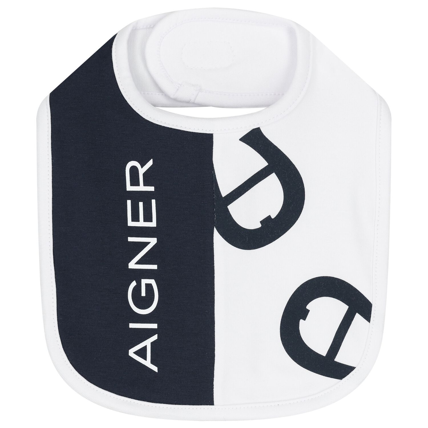 Baby Boys White & Navy Blue Logo Bib, 3, hi-res image number null