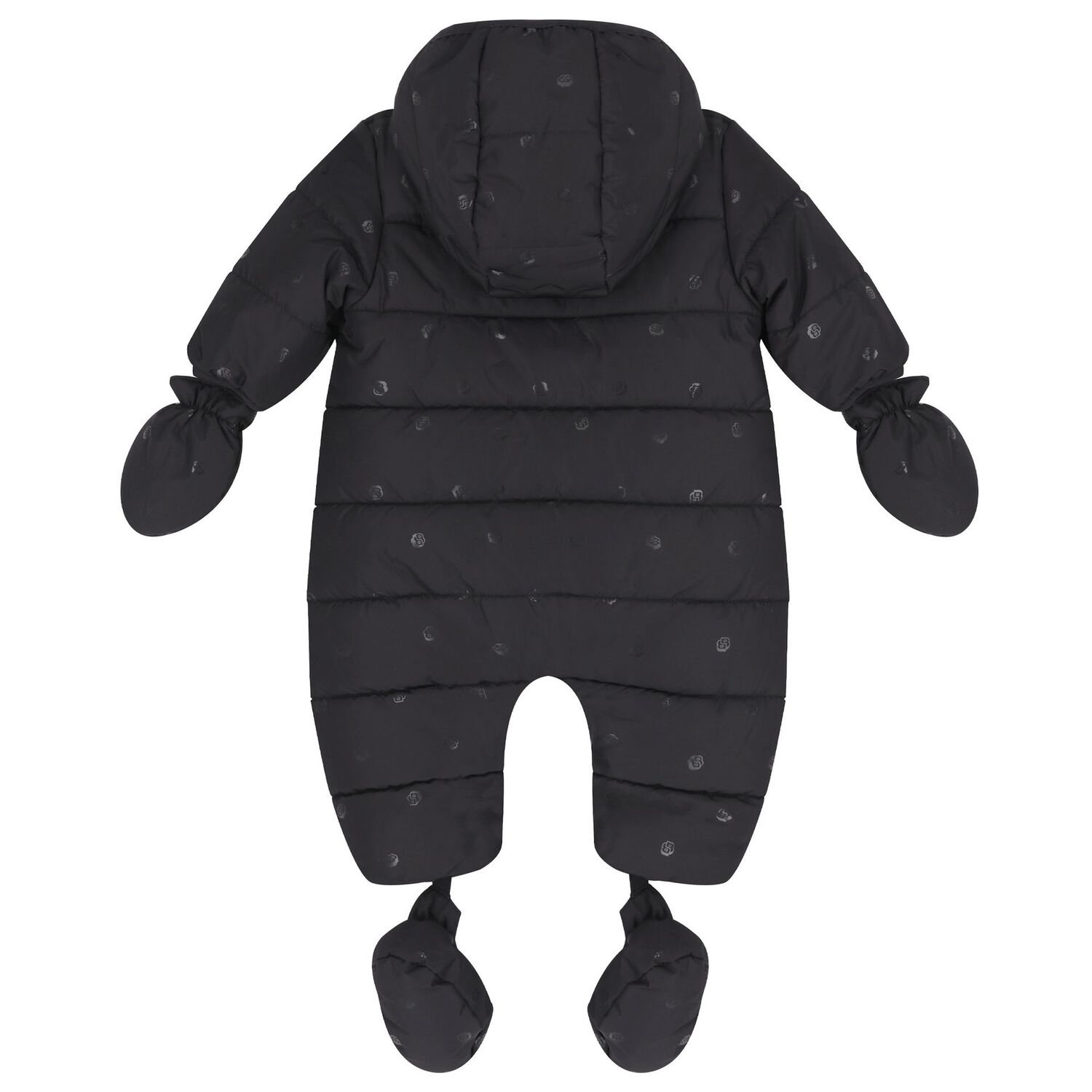 Baby Boys Black Logo Snowsuit, 1, hi-res image number null