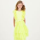 Girls Yellow Ruffled Top, 2, hi-res