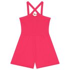 Girls Pink Criss Cross Strap Playsuit, 3, hi-res