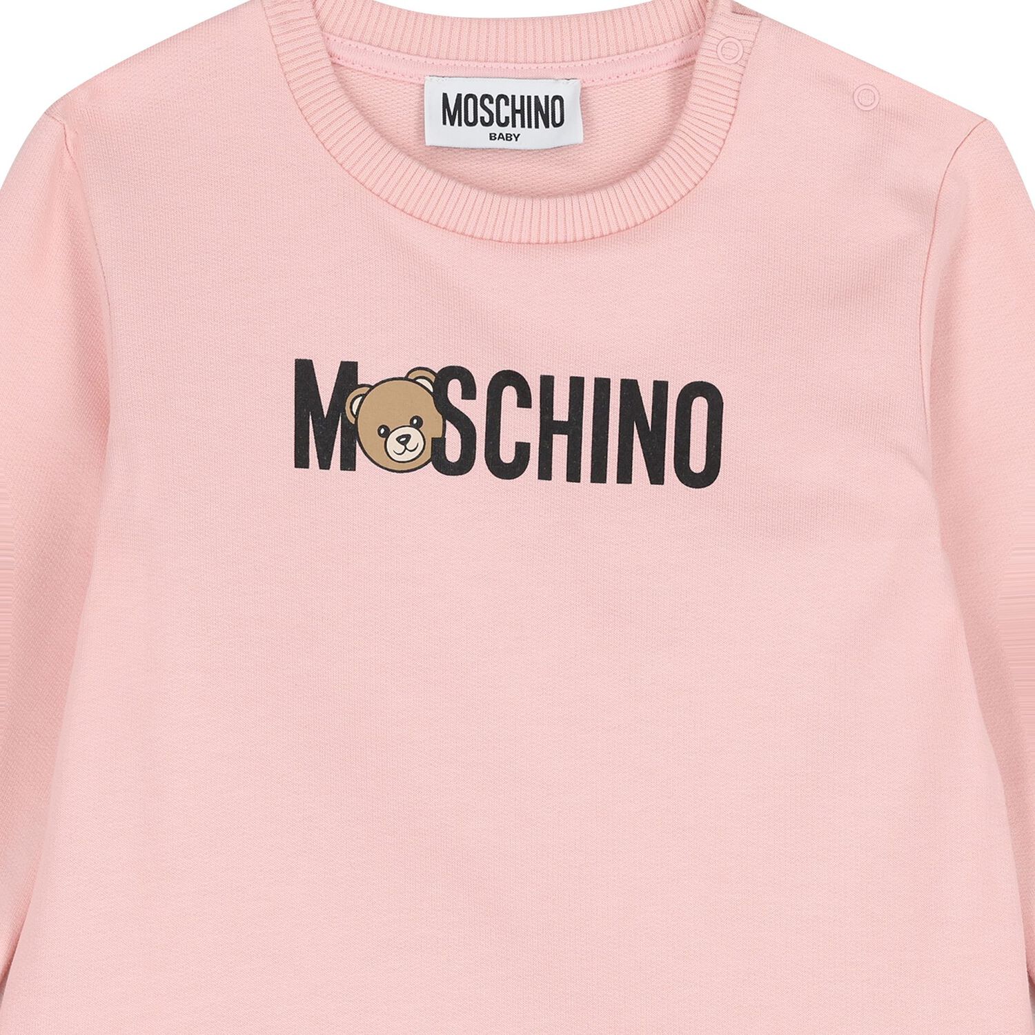 فستان بنات بشعار تيدي بير باللون الوردي للأطفال, 1, hi-res