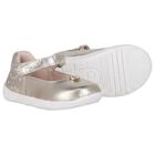 Younger Girls Gold Heart Shoes, 1, hi-res