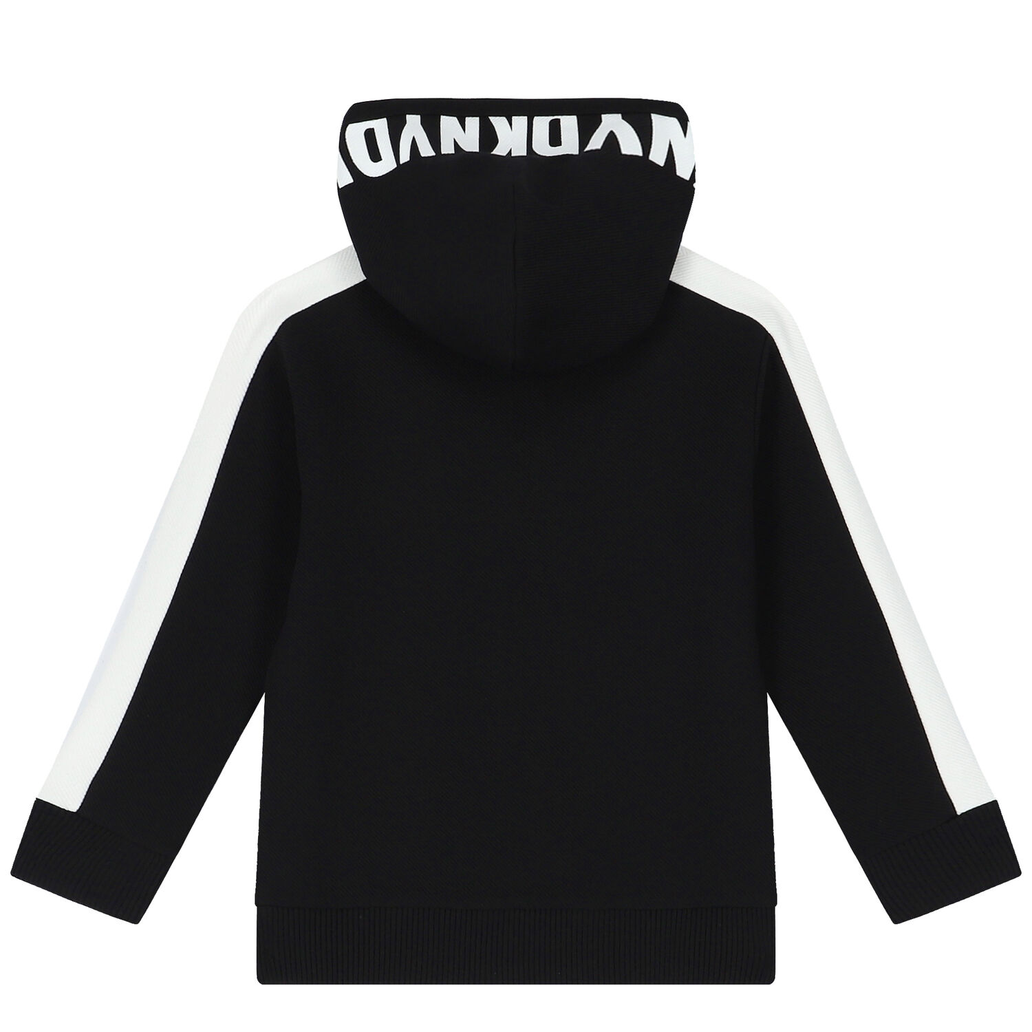 Black & White Logo Hooded Zip Up Top, 1, hi-res