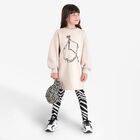 Girls Black & Ivory Zig Zag Leggings, 1, hi-res
