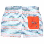 Boys Green, Blue & Red Striped Swim Shorts, 1, hi-res